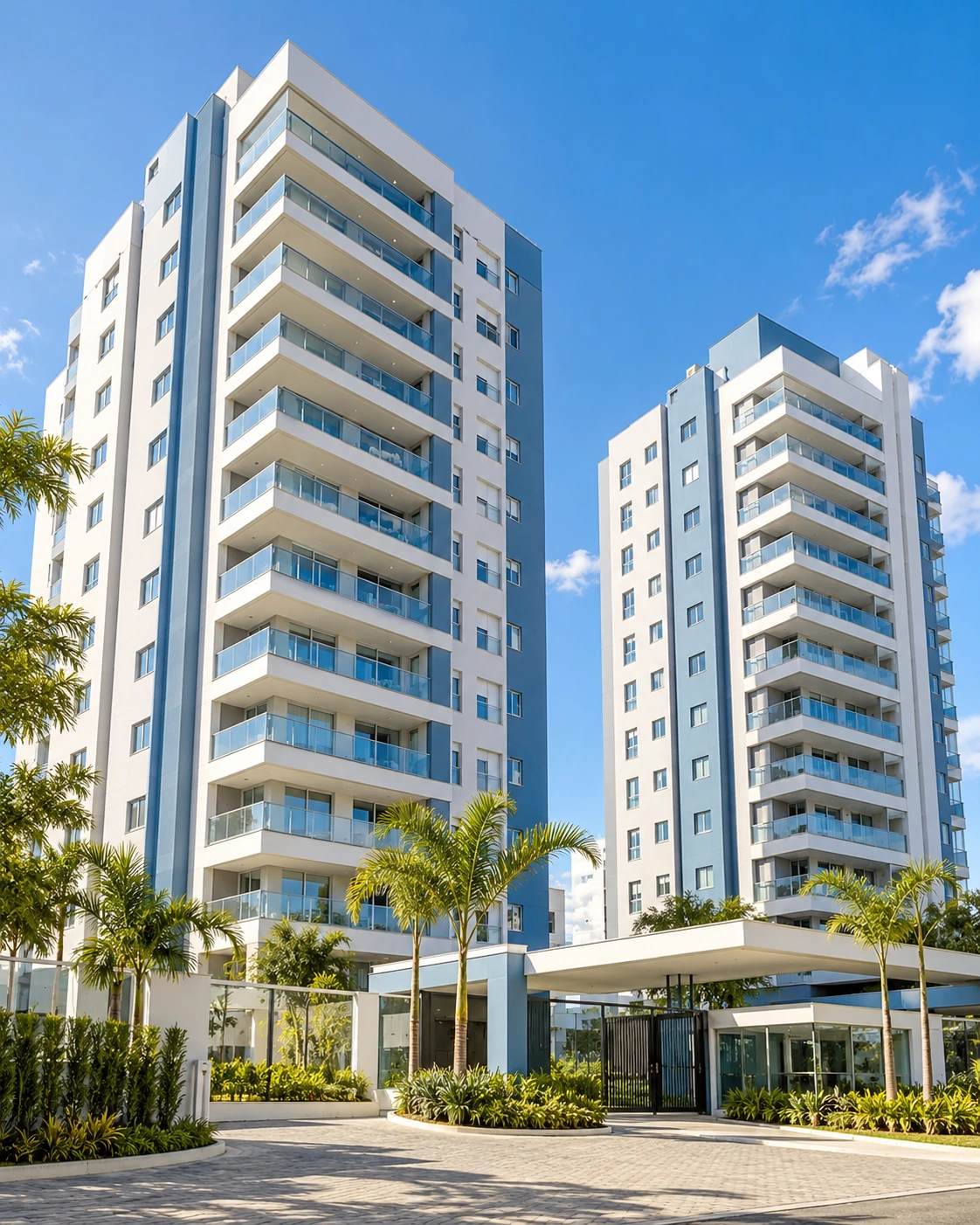 Imagem ilustrativa de torres de apartamentos em condomínio residencial